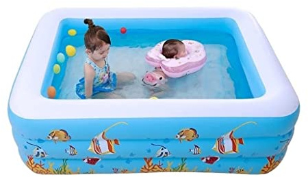 GOOPEEG Piscine Balcon, Piscine Gonflable 180 X 140 X 60 Cm Piscine Gonflable Familiale pour Adulte Pataugeoire Rectangulaire Familiale