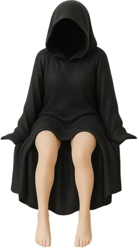 Zhongkaihua Mysterious Statue Figur Mysterious Statue Black Robe Sitzposition Anime Girl Actionfigur 10CM PVC Modell Home Car Desk Decoration Ornament Geburtstagsgeschenk für Fans