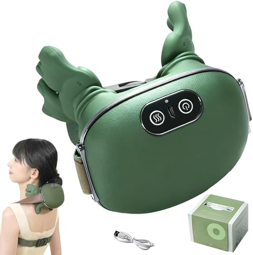 Massagemeister Rückenmassagegerät für Schulter Männer Frauen | 3 Massagestufen, 2 Temperaturstufen, Elektrisch mit Wärme, Kabellos, Weihnachtsgeschenke