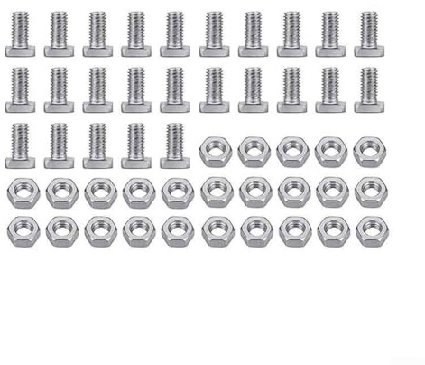 Yuanpgky Lot de 100 boulons et écrous de serre à tête carrée en aluminium pour fixation de serre, écrous hexagonaux de 10 mm avec boulons de 15 x 10 x 5 mm, kit de réparation antirouille pour jardin