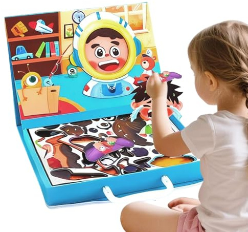 baabeash Magnetspiele für Kinder – doppelseitiges Rollenspiel – Puzzle mit Mutanten Gesichtern – für Familien, Mädchen, Zuhause, Schule, Klassenzimmer