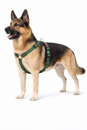 hundegeschirr - ziggi kaki H-Form - größe XL - 70-110 cm / 85-120 cm - 25 mm - Nylon hundegeschirr verstellbar