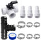well2wellness Schwimmbad Pool Bypass Set 12-teilig für Solarheizung - Wasserdurchflusskontrolle Bypass - 3-Ventil Bypass - T-Stück - Absperrhahn Schlauchdüsen - Schlauchtüllen und Teflonband