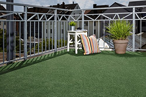 andiamo Kunstrasen Rasenteppich Balkon Terasse Vlies Komfort 250 x 400 cm grün. Weitere Farben und Größen verfügbar