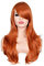Morvally Perücke, 58 cm, lang, gewellt, hitzebeständig, glattes Haar, mit Pony, für Cosplay, Halloween, Partys