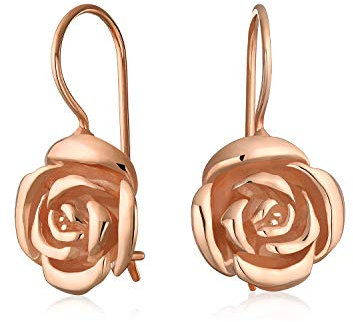 Orecchini A Goccia Con Fiore Di Rosa Per Donne Per Madre Con Filo Francese In Oro Rosa Placcato In Argento Sterling .925