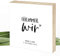 Wunderpixel® Holzbild Für immer WIR - personalisiert - 15x15x2cm zum Hinstellen Aufhängen Spruch schwarz-weißes Holz-Schild Bild Aufsteller zur Deko Geschenk-Idee Jahrestag