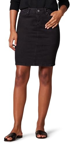 Amazon Essentials Jupe en jean classique à 5 poches (disponible en grande taille) Femme, Délavé Noir, 60 Grande taille
