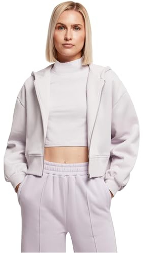 Urban Classics Damen Ladies Short Oversized Zip Jacket Sweatshirt, softlilac, XXL