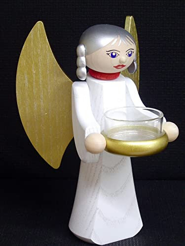 Deko-Geschenke-Shop Engel Lichterengel mit Teelicht 18 cm Handbemalt original Erzgebirge 15549
