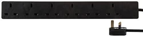 PRO ELEC PELB1419 6-Gang Extension Lead, 3m, Black