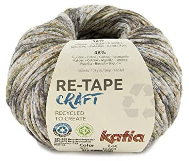 Katia Re-Tape Craft nachhaltige Wolle mit recycelter Baumwolle zum Stricken oder Häkeln (303)