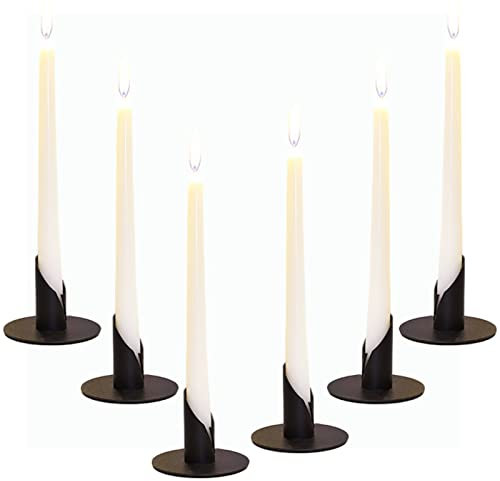 6 Stück Kerzenständer, 2,5cm Schwarz Kerzenständer, Candlelight Dinner Kerzenhalter, für Wohn, Esszimmer und Schlafzimmerdekoration Kamindekoration