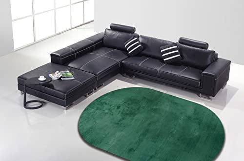 SRTJURFG Moderner ovaler Teppich Wohnzimmer große Teppiche Innenbereich rutschfeste Teppich Bodenmatte Einfache und frische Reine Farbe Grün, 200 x 300 cm