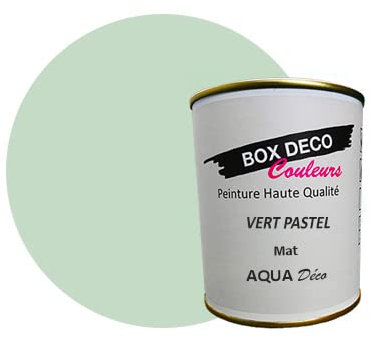 BOX DECO COULEURS Peinture murale acrylique aspect mat Aqua Déco - 750 ml, Vert Pastel