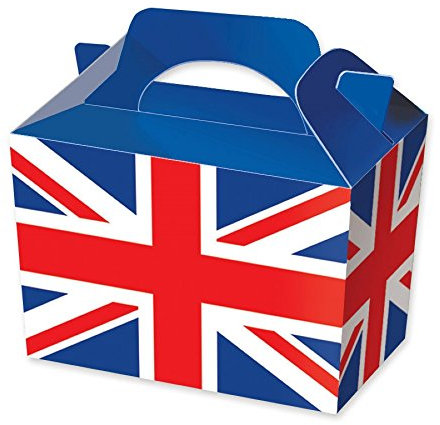 Anila's Union Jack Party Tableware & Accessories. Pack of 24 Union Jack Food Boxes. Ideal for All Occasions.