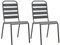 INLIFE Stapelbare Gartenstühle 2 STK. Stahl Grau,9.95kg,44257