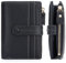 HKCLUF Portefeuille Femme Cuir, RFID Blocage Porte Monnaie Court Porte-Cartes Femmes Zippé Portefeuilles(A01-Noir)