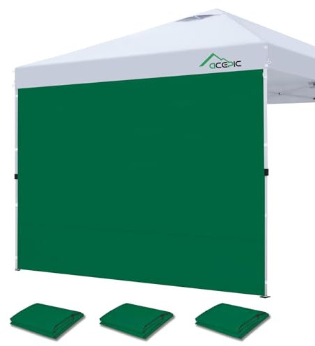 Acepic Instant Canopy Zelt Seitenwände für 25,4 x 25,4 cm Pop-Up-Baldachin, 210D wasserdicht, 3-teilige Seitenwände, grün (nur 3 Seitenwände, Baldachin-Zelt nicht im Lieferumfang enthalten)