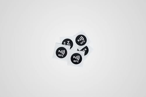 NFCW - 12 Stück NFC Sticker für Metall Schwarz - NTAG213 - NFC Chip 144 Byte Memory - NFC Tag Sticker - NFC Aufkleber - Kompatibel mit Iphone iOS und Android Smartphone Apps