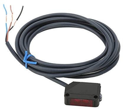 Interruttore Fotoelettrico Sensor, Sensore A Infrarossi A Riflessione Diretta E3Z-D61 Interruttore Fotoelettrico, Npn 12-24Vdc, per Macchine Utensili, Metallurgia, Garage(Lunghezza del Cavo 1,9 M)