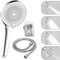 STOAT® Pommeau de Douche XXL Avec Tuyau en Acier Inoxydable Anti-Explosion et Support - Douchette à Main