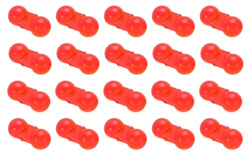 PATIKIL 1.2 Perles à Double Cliquetis pour la Pêche, Lot de 20 Perles à Cliquetis pour Silure en Plastique, Coquille en Plastique avec Perles Sonores, Rouge