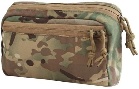 Peminkoo Low Profile General Purpose Pouch GP Outdoor Admin Bag Tactical Chest Rig Plate Carrier Vest MOLLE Storage Organize Tool Pocket (CP)