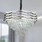 ZenithBeam Moderna Lampara ArañA De Cristal Cromo,60Cm Grande Lampara Techo Colgante K9 Piso 5 Circular Lampara Colgante Para Dormitorio De Cocina De La Sala De Estar