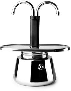 IBILI - Macchina da caffè mini express, 2 tazze, 2 x 45 ml, Acciaio inossidabile, Adatto per induzione