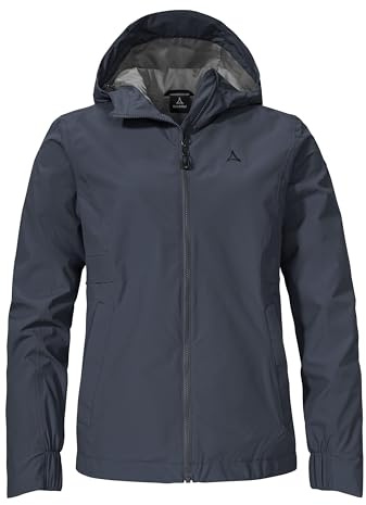 Schöffel Damen Jacket Style Bohorok WMS, wasserdichte, atmungsaktive Outdoor Jacke, elegante Funktionsjacke mit Kapuze und Stufensaum, navy blazer, 50