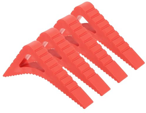sourcing map 4 Pcs Door Stoppers for Bottom of Door, 0.83 inch Door Stops, Rubber Door Stopper Wedge, Window Stopper Door Gaps Sturdy Stackable, Red