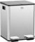 HOMCOM Doppelter Küchenmülleimer, 2 x 20 l, Treteimer aus Edelstahl, 2 Soft-Close-Deckel, herausnehmbare Inneneimer und Anti-Fingerabdruck-Griffe, 45,8 x 36 x 51,6 cm