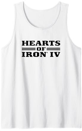 Hearts of Iron IV logo black Strategy Game Tank Top