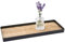 Bandeja para velas con marco de metal y base de madera, 45 cm x 18 cm, color negro, natural, rectangular, con borde, bandeja para servir, Navidad, Adviento, regalo