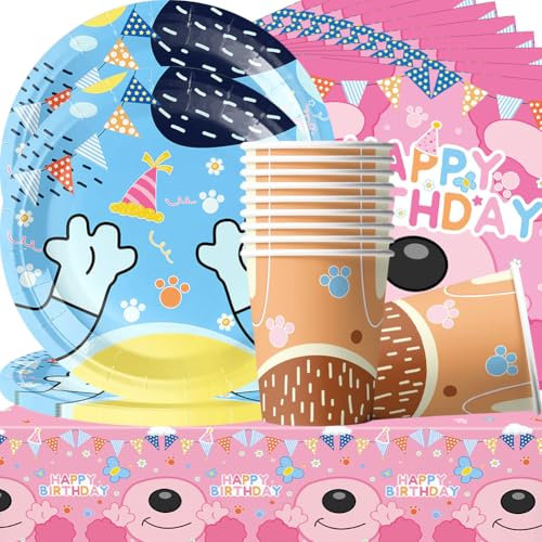 Juego de Vajilla Fiestas,Fiesta de Cumpleaños, Vajilla Reutilizable Party Supplies, Juego de vajilla para la fiesta de cumpleaños infantil,Plato,mantel Servilletas,Vasos,(41PCS 10Personas)