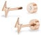 ZDE Titanium Women Flatback Earrings Celestial Lightning Bolt Stud Earrings 5mm Flat Back CZ Earrings Hypoallergenic Cartilage Flatback Earring Tragus Helix Tragus Conch Piercing (Rose Gold)