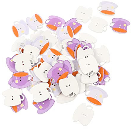 HOODANCOS 100stücke Holzknöpfe Für Nähen Kaffeetassen-design Praktische Bastelmaterialien Für -projekte Langlebig Und Für Scrapbooking Und Stricken