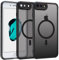 ZYIMOU Cover per iPhone 8 Plus/iPhone 7 Plus Compatibile con MagSafe, Magnetica Custodia Traslucida Opaca Posteriore Antiurto Antigraffio Retro Protettiva Case, Nero