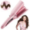 AVCXEC Rizador de Pelo 32mm, Plancha para Ondular, Ondulador de Pelo, Planchas Rizadoras de Pelo, con 4 Temperaturas Ajustables, 160°C~220°C, Ondas Instantáneas, para todo tipo de cabello (Rosa)