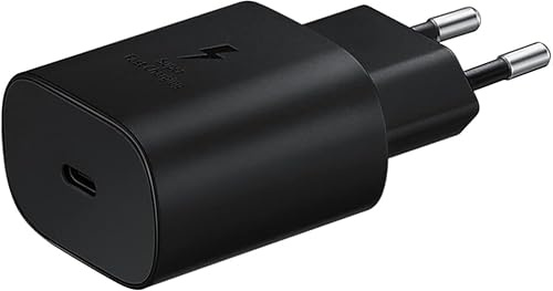 Caricatore Rapido USB-C 25W, Nero PD 3.0 Ricarica Rapida compatibile con iPhone 16/15/14/13/12, Galaxy S24/S23/S22/S21, Realme, iPad, Tablet Presa EU