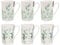 Set of 6 Eucalyptus New Bone China Coffee Mugs Afternoon Tea Cups Home Kitchen Mug Set Floral