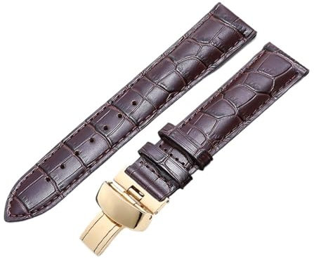ewgrkba Echtes Lederarmband kompatibel mit Tissot Le Locle T41 T006 PRC200 Uhrenarmband 18 19 20 22 mm Armband 1853 Band(Brown gold clasp,21mm)