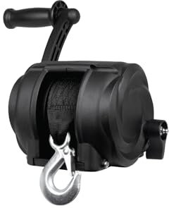 Powerwinch Premier Series 2000 Trailer Winch, Manual Winch for Boat Trailers, 2000 lb Load Capacity, Fully Assembled, 20' Polyester Strap, Easiest Operation on The Market with 4.75:1 Gear Ratio.