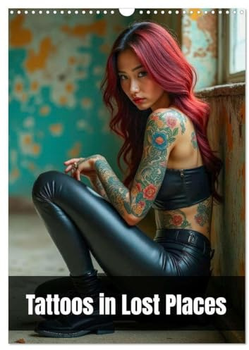 Tattoos in Lost Places (Wandkalender 2026 DIN A3 hoch), CALVENDO Monatskalender: Tätowierte Frauen in vergessenen Welten (CALVENDO Erotik)