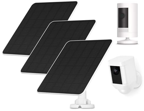 Solarpanel für Ring Kamera, 5W Kamera solarpanel Ladegerät für Ring Stick Up Cam/Pro Batterie, Spotlight Cam/Plus/Pro, Wyze Batterie Cam Pro, Solar für Kamera mit 9.8ft Kabel, 3 Pack