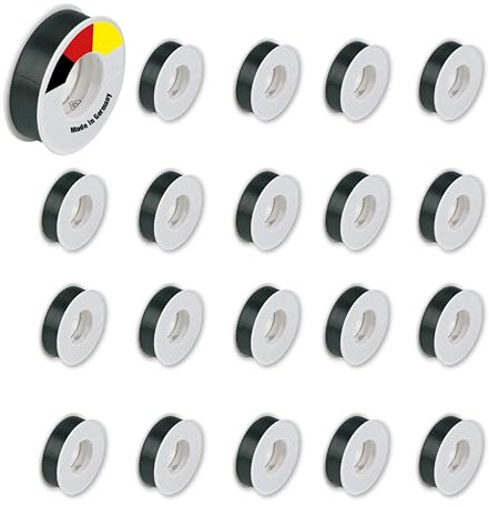 REV Isolierband SPARSET - 20x Klebeband 10m x 15mm, schwarz | Schwer entflammbar & chemikalienbeständig | Made in Germany