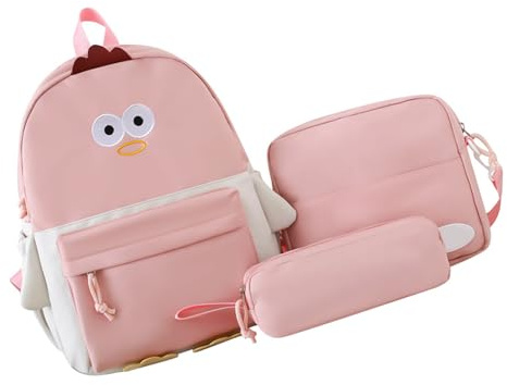UncleS 3-teiliges Laptop Rucksack Set Für Mädchen College Schule Büchertaschen Ästhetische Computer Tasche Taschen Set Für Teenager Mädchen Damen Rucksäcke Mit Umhängetasche