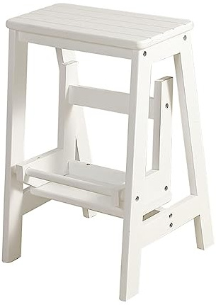 KLYDBMYT Escabeau Pliant en Bois à 2 marches pour la Maison, Le Jardin, l'extérieur et l'intérieur. Tabouret Pliant en Bois Massif, idéal pour la bibliothèque ou Les Petits espaces.