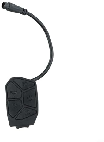 Rehoetom 7 Funktionen Elektroroller Steuertaste mit 6-poligem Anschluss - Wasserdicht, Scheinwerfer & Blinkerschalter für E-Scooter, Schwarz, 33 × 48,5 × 59 mm